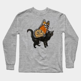 Black Monarch Flitter Kitty Long Sleeve T-Shirt